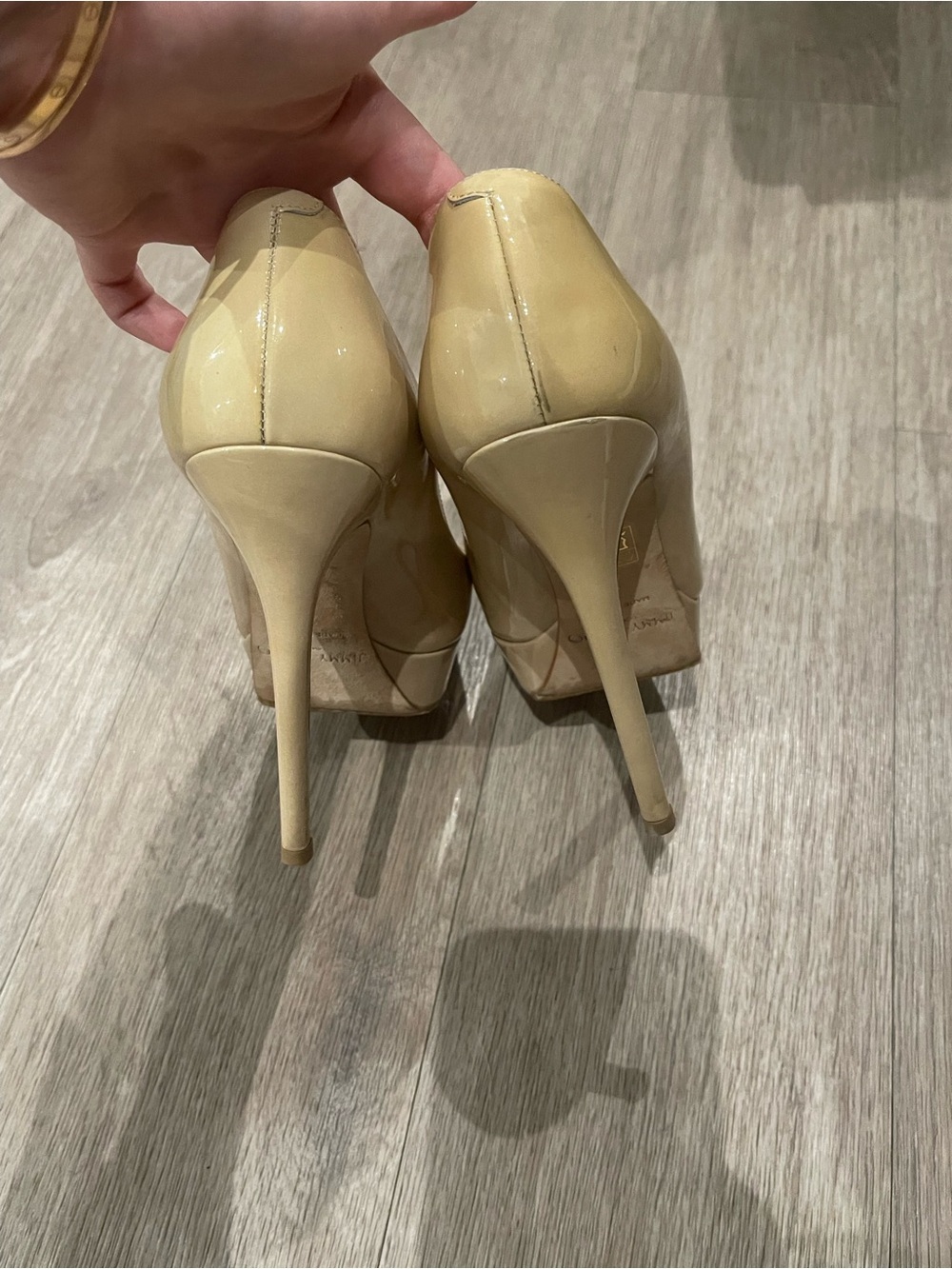 Jimmy Choo Nude Patent Leather Platform Pumps - Size EU 36/ US 6 - Picture 7 of 7